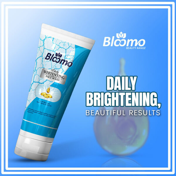 Bloomo Daily Whitening Face Wash 100ml – Brightening Cleanser with Vitamins A, B3 & B5 - Image 4