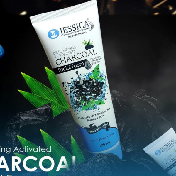 Jessica Detoxifying Activated Charcoal Facial Foam – Deep Pore Cleanser with Green Tea – 125ml - Image 4