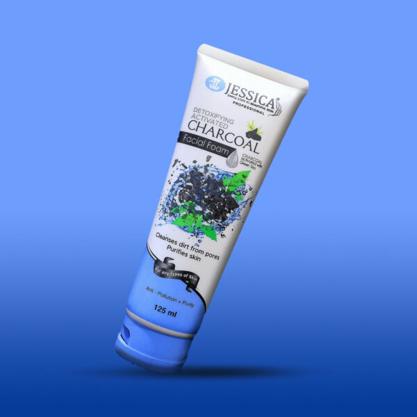 Jessica Detoxifying Activated Charcoal Facial Foam – Deep Pore Cleanser with Green Tea – 125ml - Image 6