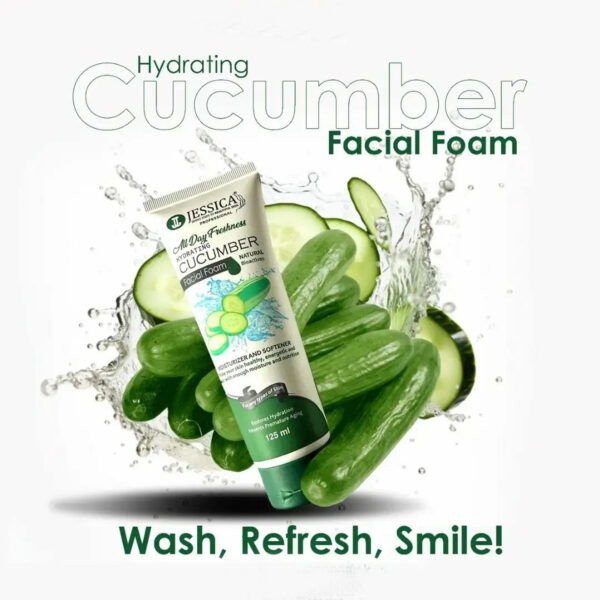 Jessica Hydrating Cucumber Facial Foam 125ml – Moisturizing & Refreshing Cleanser for All Skin Types - Image 2
