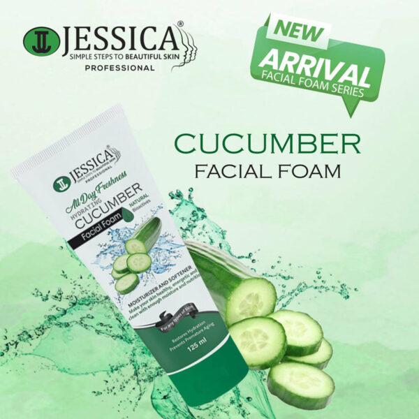 Jessica Hydrating Cucumber Facial Foam 125ml – Moisturizing & Refreshing Cleanser for All Skin Types - Image 4