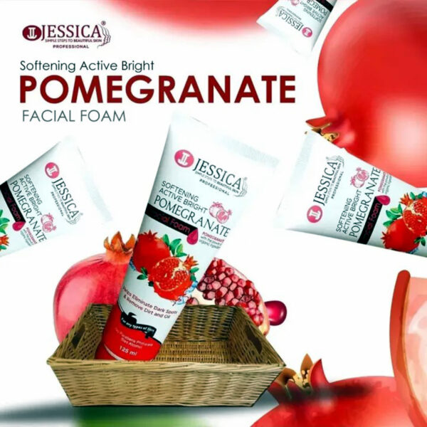 Jessica Pomegranate Facial Foam 125ml – Brightening & Softening Cleanser for Dark Spots and Oily Skin - Image 3