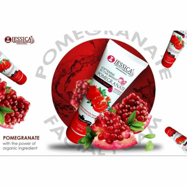 Jessica Pomegranate Facial Foam 125ml – Brightening & Softening Cleanser for Dark Spots and Oily Skin - Image 4