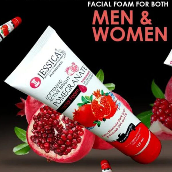 Jessica Pomegranate Facial Foam 125ml – Brightening & Softening Cleanser for Dark Spots and Oily Skin - Image 5