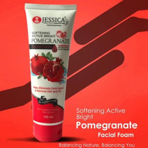 Jessica Pomegranate Facial Foam 125ml – Brightening & Softening Cleanser for Dark Spots and Oily Skin - Image 6