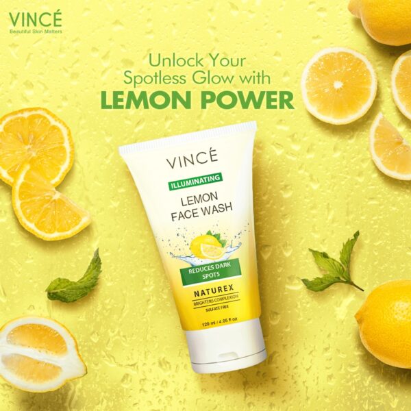 Vincé Lemon Face Wash 120ml – Natural Illuminating Formula to Reduce Dark Spots & Brighten Skin - Image 5