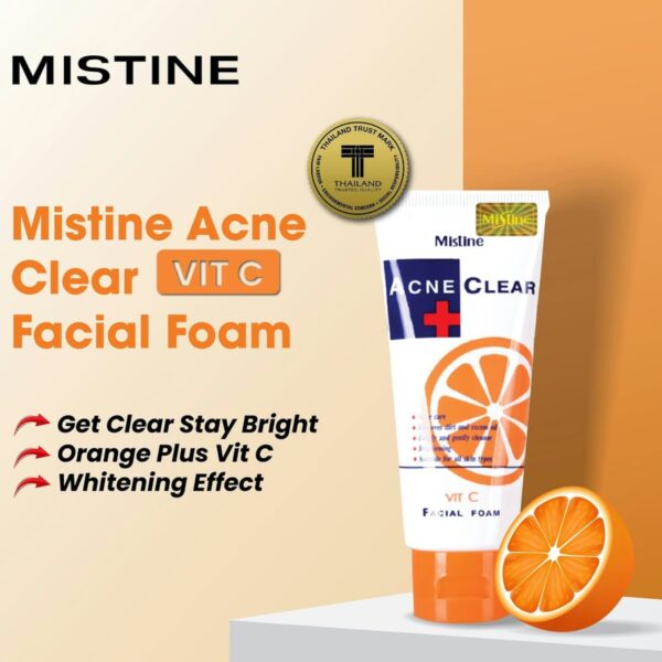 Mistine Acne Clear Vitamin C Facial Foam – Brightening Cleanser for Clear, Radiant Skin - Image 5