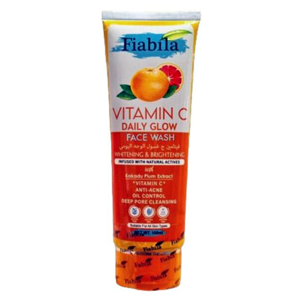 Fiabila Vitamin C Daily Glow Face Wash 100ml – Whitening, Brightening & Anti-Acne Cleanser - Image 3