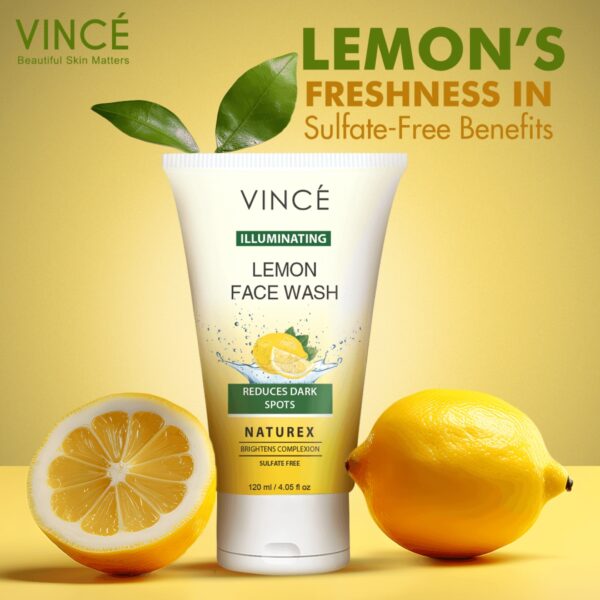 Vincé Lemon Face Wash 120ml – Natural Illuminating Formula to Reduce Dark Spots & Brighten Skin - Image 6