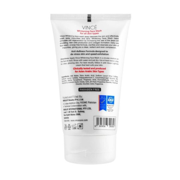 Vince Lightnix Whitening Face Wash 120ml – Sulfate-Free Anti-Dullness Cleanser for Radiant Skin - Image 4