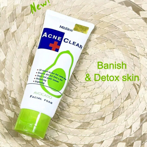 Mistine Acne Clear Avocado Facial Foam – Deep Cleanser for Acne, Oil Control & Brightening (100ml) - Image 6