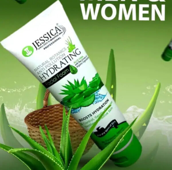 Jessica Hydrating Facial Foam 125ml – Aloe Vera & Vitamin B5 for Sensitive Skin & Oil Control - Image 5