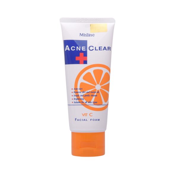 Mistine Acne Clear Vitamin C Facial Foam – Brightening Cleanser for Clear, Radiant Skin