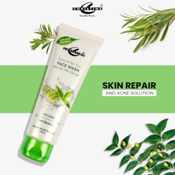 Christine Neem & Tea Tree Face Wash 110ml – Anti-Bacterial Oil Control & Skin Repair - Image 6