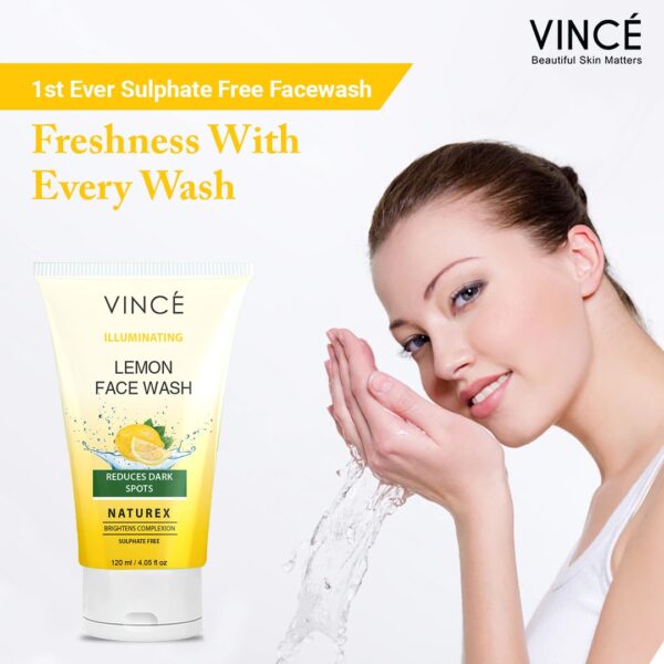 Vincé Lemon Face Wash 120ml – Natural Illuminating Formula to Reduce Dark Spots & Brighten Skin - Image 7