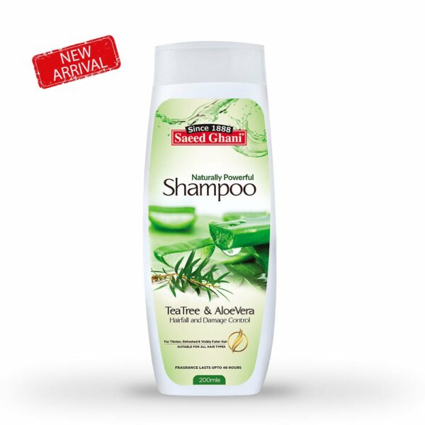 Saeed Ghani Tea Tree & Aloe Vera Shampoo – Hairfall & Damage Control – 200ml - Image 3