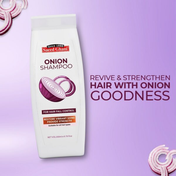 Saeed Ghani Onion Shampoo – Hair Fall Control & Strengthening – 200ml - Image 3