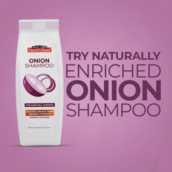 Saeed Ghani Onion Shampoo – Hair Fall Control & Strengthening – 200ml - Image 4