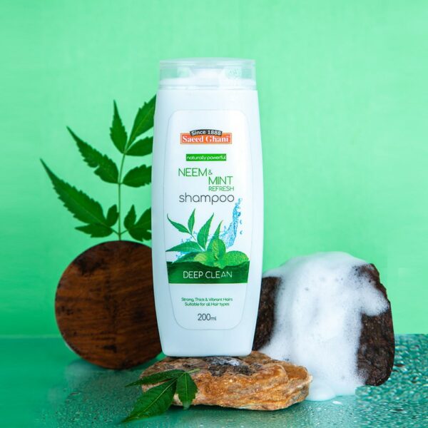 Saeed Ghani Neem & Mint Refresh Shampoo – Deep Clean, Strong & Thick Hair – 200ml - Image 2