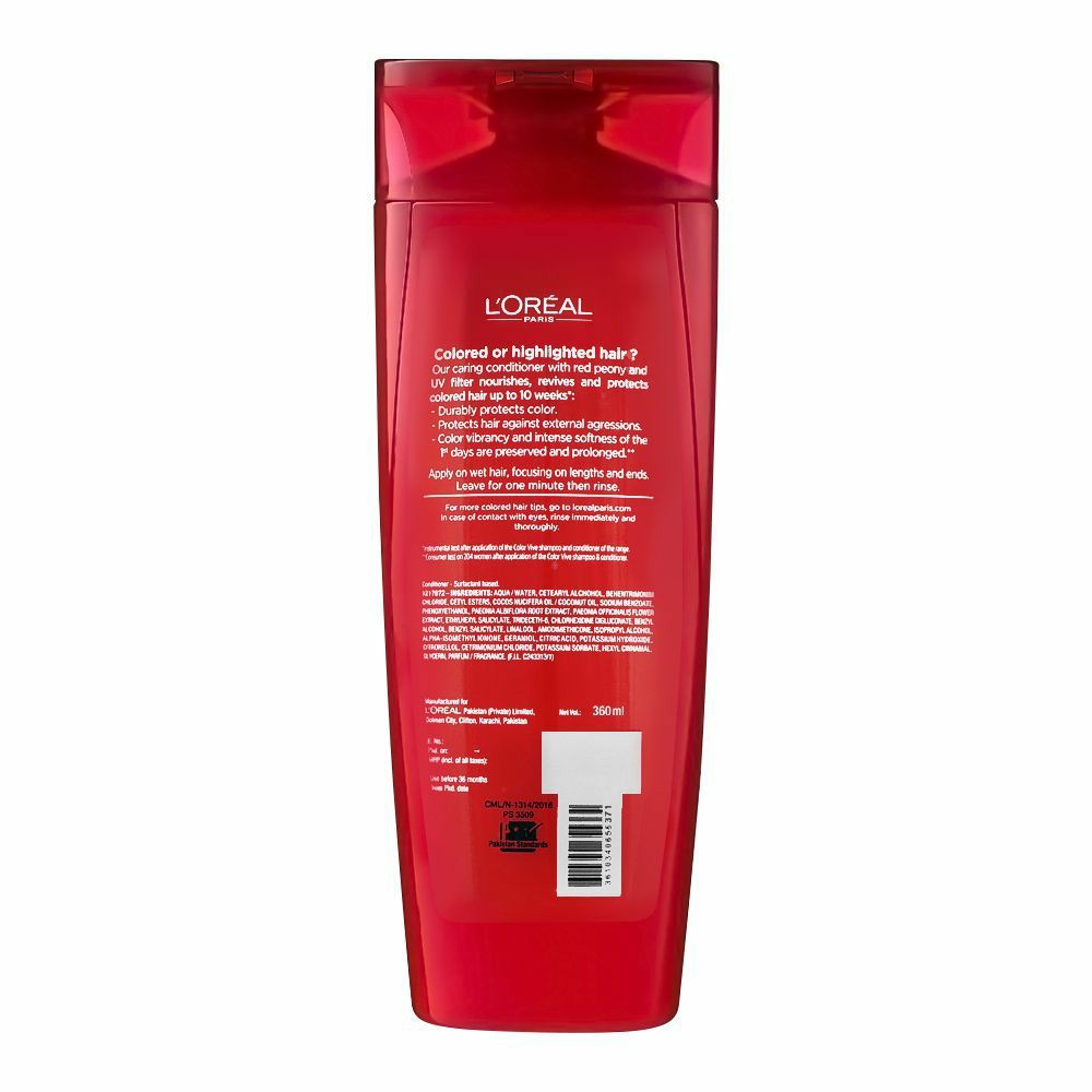 L'Oréal Paris Elvive Color Protect Shampoo – UV Filter & Red Peony – 360ml - Image 3
