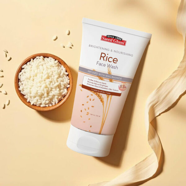 Saeed Ghani Rice Face Wash 100ml – Brightening & Nourishing Cleanser with Niacinamide - Image 2