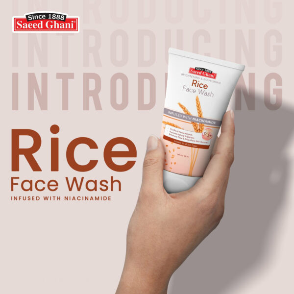 Saeed Ghani Rice Face Wash 100ml – Brightening & Nourishing Cleanser with Niacinamide - Image 6