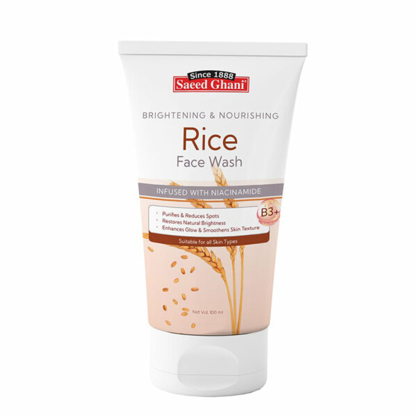 Saeed Ghani Rice Face Wash 100ml – Brightening & Nourishing Cleanser with Niacinamide