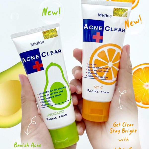 Mistine Acne Clear Vitamin C Facial Foam – 85g | Brightening & Anti-Acne Cleanser - Image 6