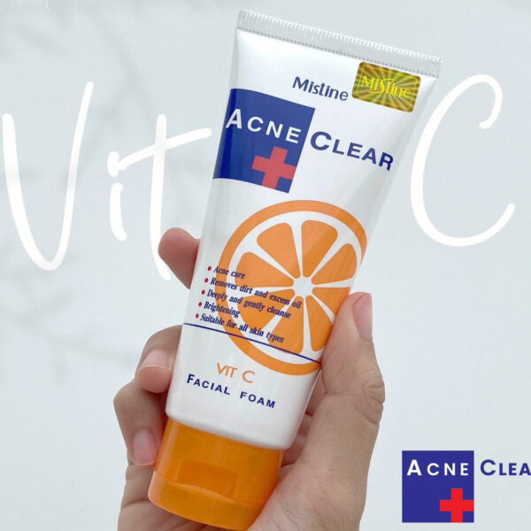 Mistine Acne Clear Vitamin C Facial Foam – 85g | Brightening & Anti-Acne Cleanser - Image 7