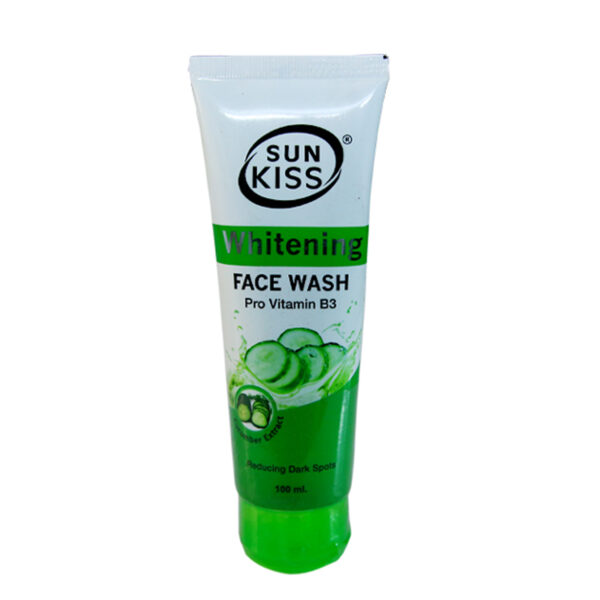 Sun Kiss Whitening Face Wash 100ml – Pro Vitamin B3 & Cucumber Extract for Dark Spot Removal