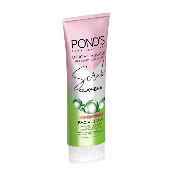 Pond's Bright Miracle Clay-BHA Facial Scrub 100g – Deep Cleansing & Anti-Acne with Niasorcinol - Image 6