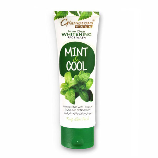 Glamorous Face Mint & Cool Whitening Face Wash 100g – Oil Control & Cooling Sensation with Natural Mint Extracts
