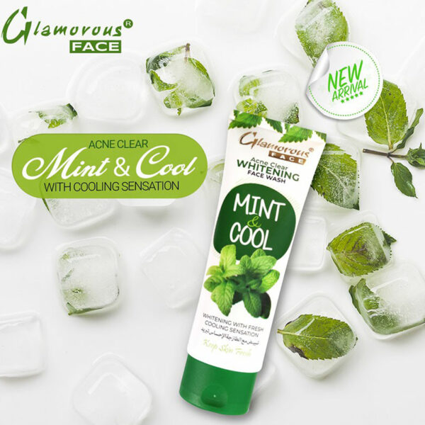 Glamorous Face Mint & Cool Whitening Face Wash 100g – Oil Control & Cooling Sensation with Natural Mint Extracts - Image 5