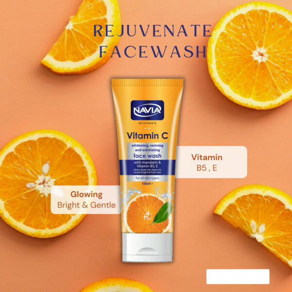 Navia Vitamin C Face Wash 100ml – Whitening, Reviving & Exfoliating with Mandarin & Vitamin B5, E - Image 5