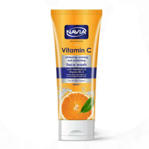 Navia Vitamin C Face Wash 100ml – Whitening, Reviving & Exfoliating with Mandarin & Vitamin B5, E