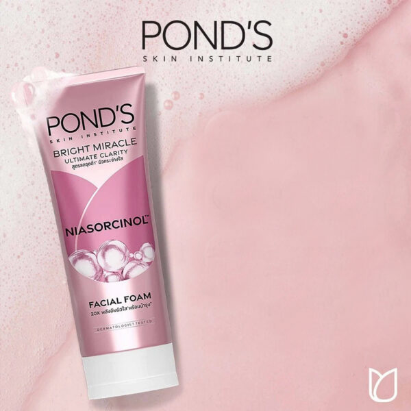 Pond's Bright Miracle Facial Foam 100g – 20X Brightening Cleanser with Niasorcinol™ for Clear Radiant Skin - Image 2
