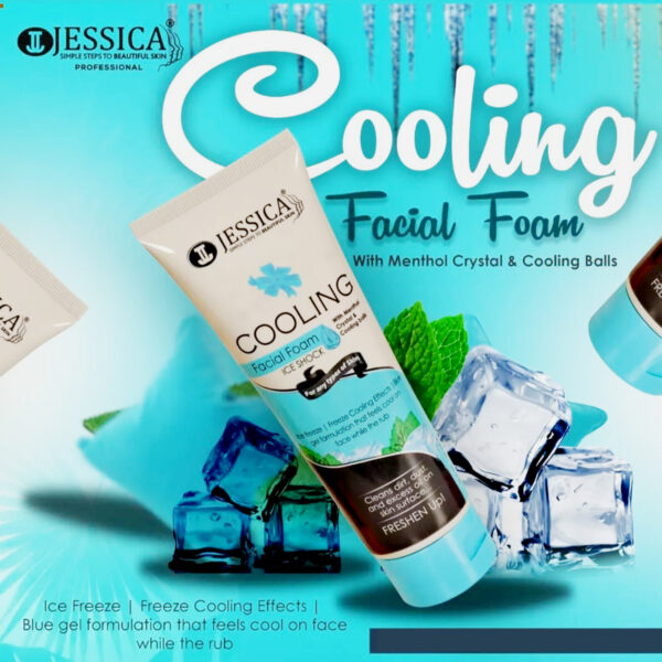 Jessica Ice Shock Cooling Facial Foam 125ml – Menthol Crystals & Cooling Balls for Fresh, Oil-Free Skin - Image 3
