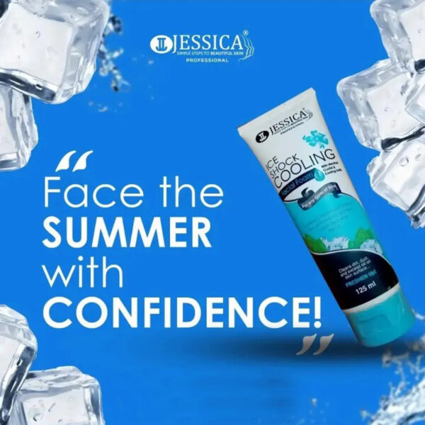 Jessica Ice Shock Cooling Facial Foam 125ml – Menthol Crystals & Cooling Balls for Fresh, Oil-Free Skin - Image 6