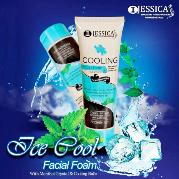 Jessica Ice Shock Cooling Facial Foam 125ml – Menthol Crystals & Cooling Balls for Fresh, Oil-Free Skin - Image 8