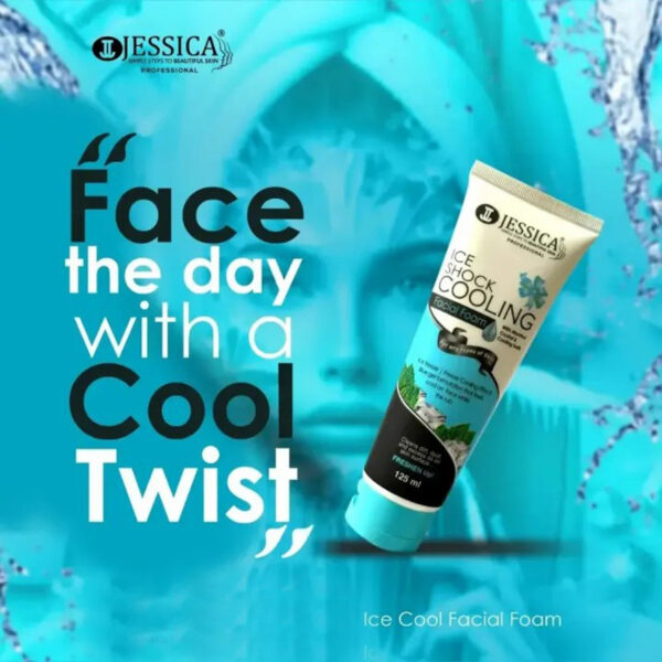 Jessica Ice Shock Cooling Facial Foam 125ml – Menthol Crystals & Cooling Balls for Fresh, Oil-Free Skin - Image 10