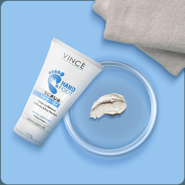 Vince Hand & Foot Scrub 120ml – Sulfate-Free Exfoliator for Calluses & Dry Skin - Image 4