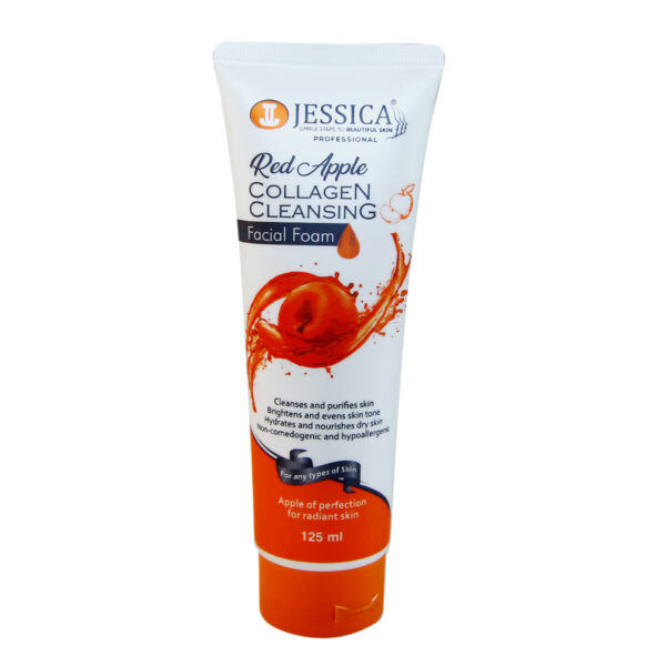 Jessica Red Apple Collagen Cleansing Facial Foam 125ml – Hydrating & Brightening Cleanser