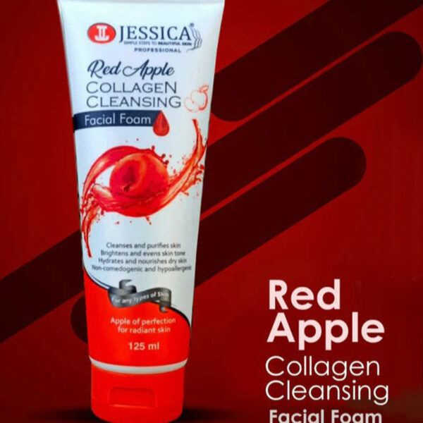 Jessica Red Apple Collagen Cleansing Facial Foam 125ml – Hydrating & Brightening Cleanser - Image 4