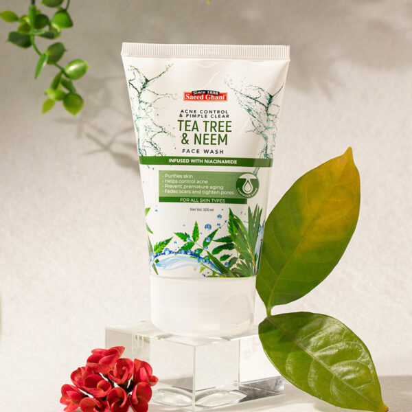 Saeed Ghani Tea Tree & Neem Face Wash 100ml – Acne Control & Pimple Clear with Niacinamide - Image 2