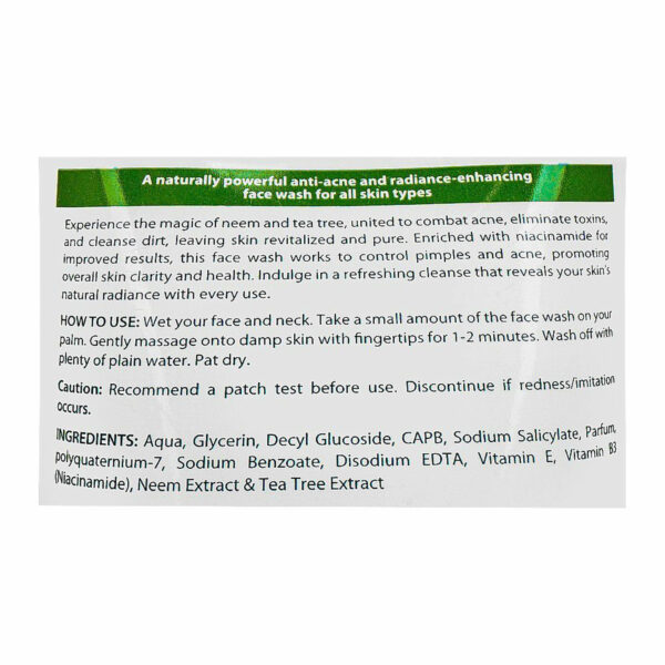 Saeed Ghani Tea Tree & Neem Face Wash 100ml – Acne Control & Pimple Clear with Niacinamide - Image 5