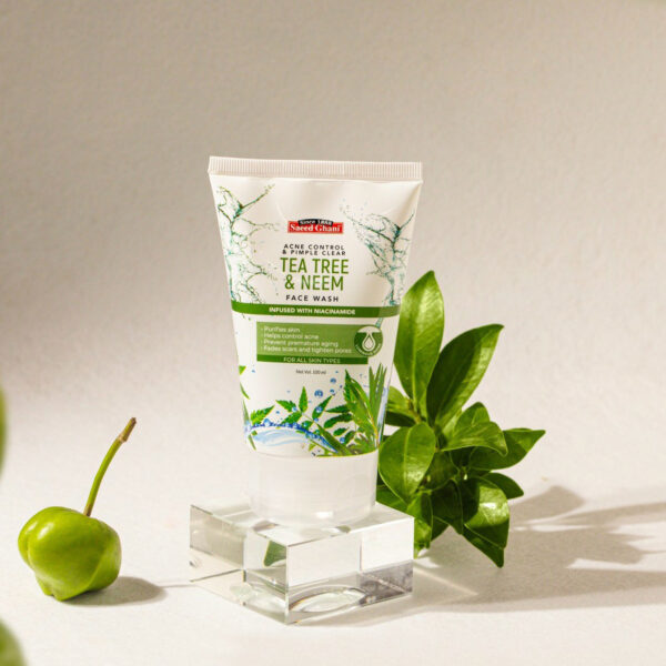 Saeed Ghani Tea Tree & Neem Face Wash 100ml – Acne Control & Pimple Clear with Niacinamide - Image 6