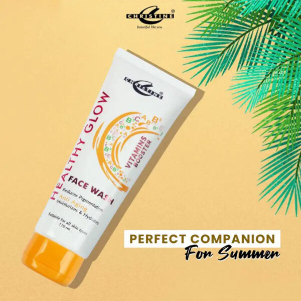 Christine Vitamins Booster Healthy Glow Face Wash (110ml) – Anti-Aging, Oil Control & Skin Brightening - Image 4