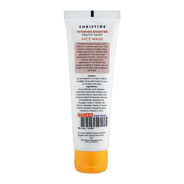 Christine Vitamins Booster Healthy Glow Face Wash (110ml) – Anti-Aging, Oil Control & Skin Brightening - Image 2
