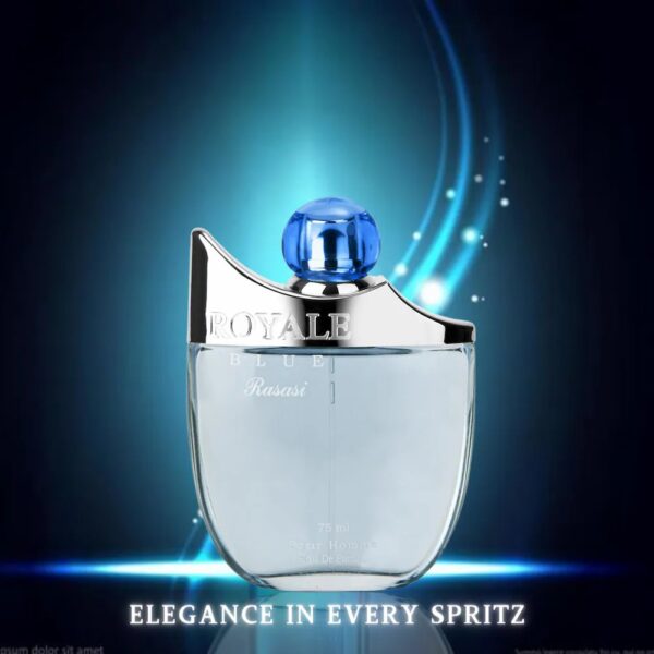 Rasasi Royale Blue Perfume – Refreshing Masculine EDP 75ml for Men - Image 3