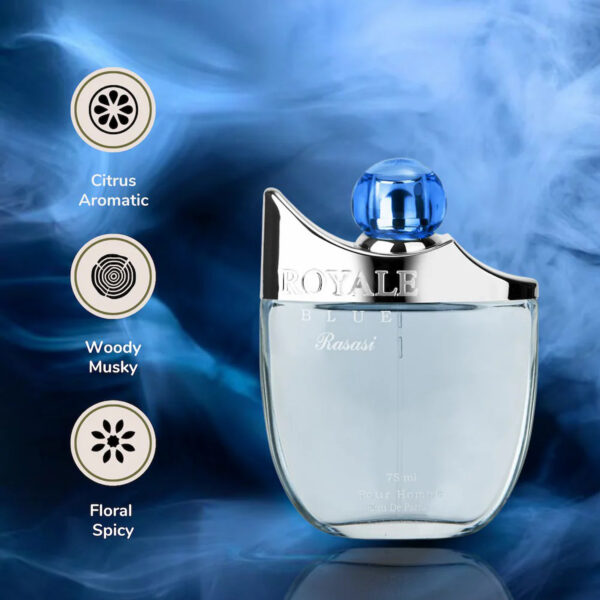 Rasasi Royale Blue Perfume – Refreshing Masculine EDP 75ml for Men - Image 6